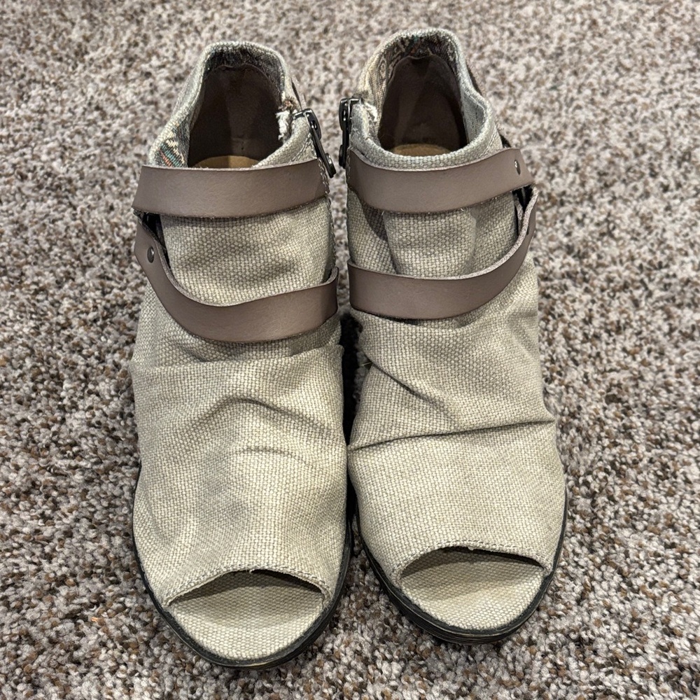 Women's Taupe Ankle Booties with Straps